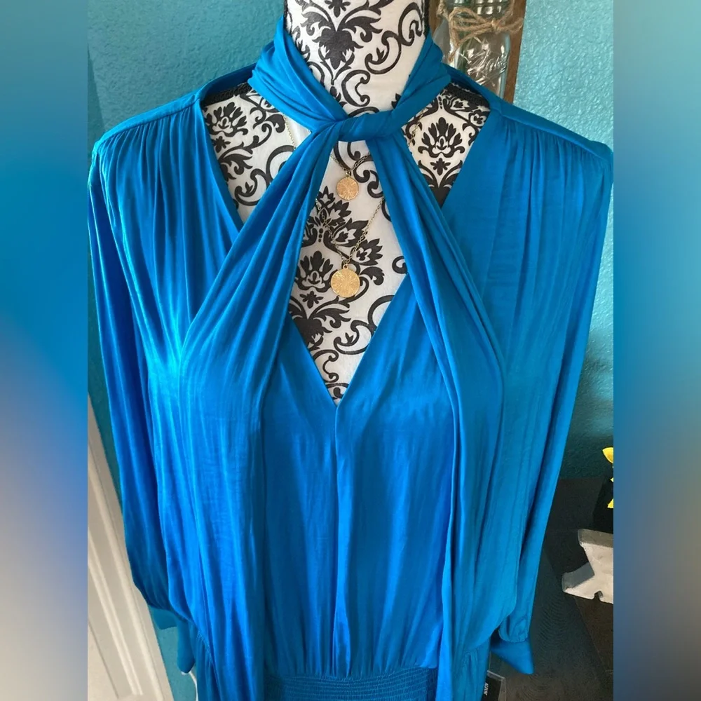 ALFANI | NWT Modern Wave Long Sleeve V-Neck Dress - Picture 4 of 11